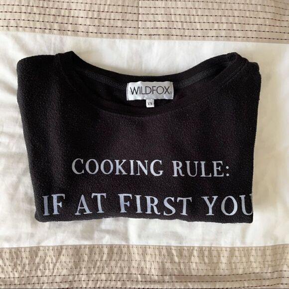 WILDFOX Cooking Rule Order Pizza Black Sweatshirt - Picture 9 of 9